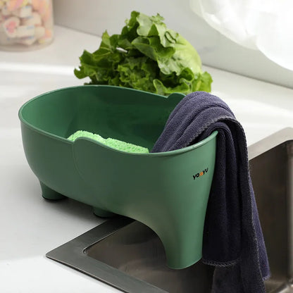 Trunk Tales: Elephant Drain Basket - Kitchen Storage Magic for Fruits, Veggies, and More!