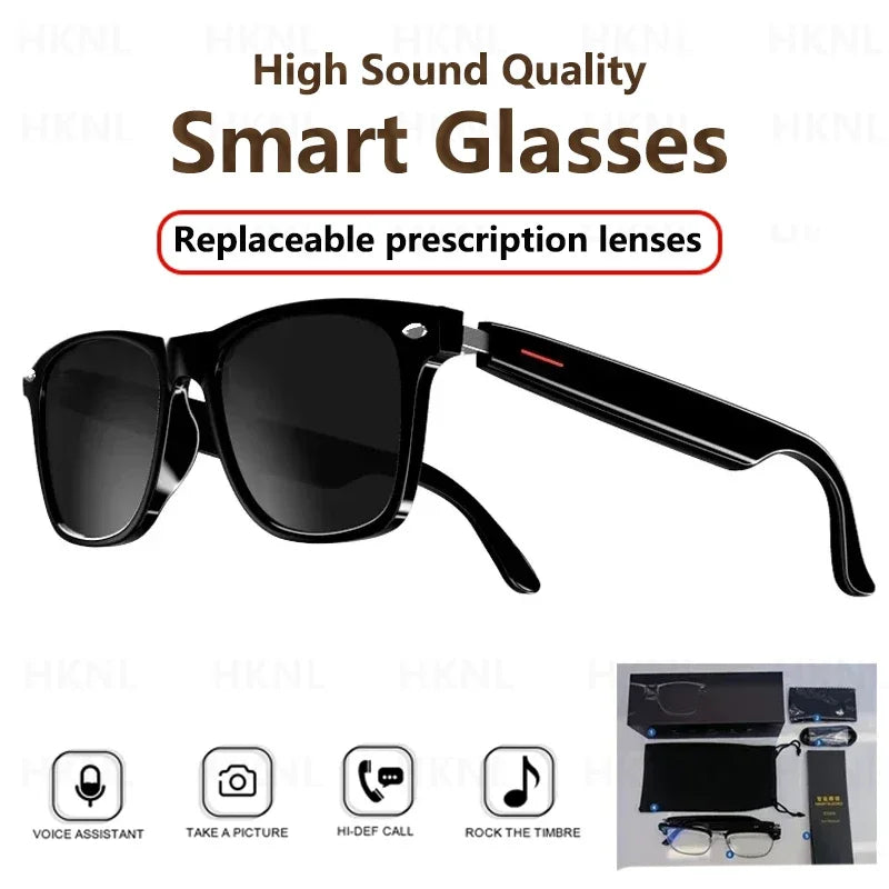 Hiwego Smart Glasses – Blue Light Filtering Polarized Lenses with Audio, Built-in Mic, Speakers, Touch & Voice Assistant for Music