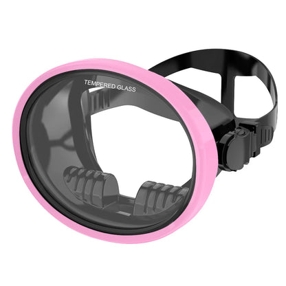 Oval Diving Mask with Tempered Glass Lens – Retro Spearfishing Scuba Goggles, Panoramic Wide View Mask for Adults Outdoor Diving Gear
