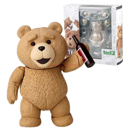Ted 2 Action Figure — BJD Teddy Bear Collectible, Yamaguchi Revoltech No.006 Movie Model Doll Toy Gift