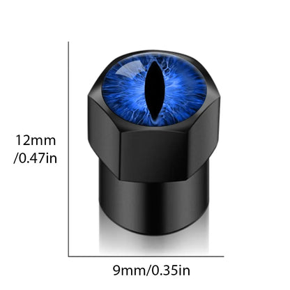 4PCS Universal DIY Eyes Design Car Tire Valve Caps - Stem Stickers for Cars, Motor Accessories and Gift Decor