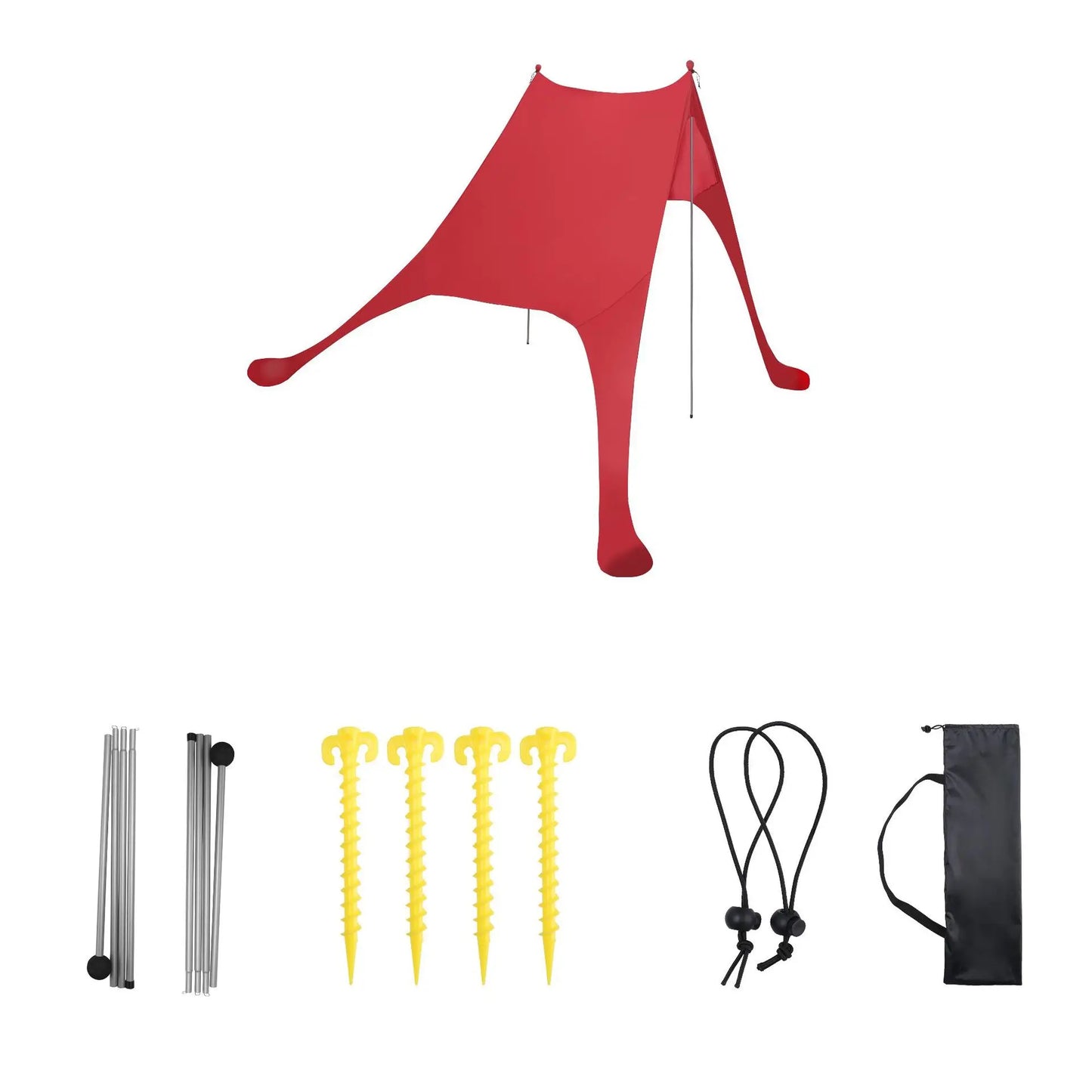 Family Beach Canopy – Large UPF50+ Sunshade Tent with Stability Poles for Beach, Camping, Parties & Picnics