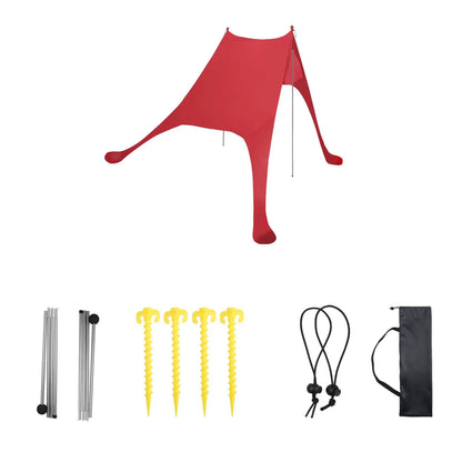 Family Beach Canopy – Large UPF50+ Sunshade Tent with Stability Poles for Beach, Camping, Parties & Picnics