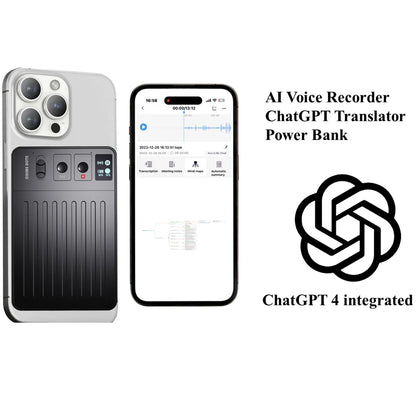 ChatGPT-4 AI Mini Voice Note Recorder — Real-Time Translator Device with Phone Charging & Intelligent Translation