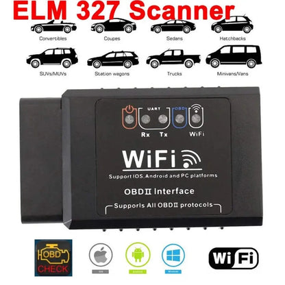 WiFi ELM327 V2.1 OBD2 Scanner - Wireless Car Diagnostic Code Reader for iOS and Android Devices