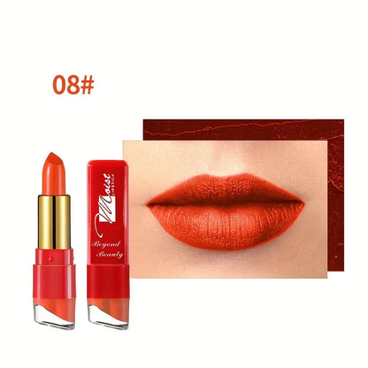 12 Colors Creamy Moisturizing Lipstick – Long-Lasting, Women & Schoolgirl Makeup for Beginners, Leaning Tower Lip Makeup