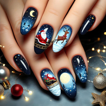 Christmas 3D Nail Art Stickers – Santa, Snowman, Tree, Snowflake & Holiday Designs