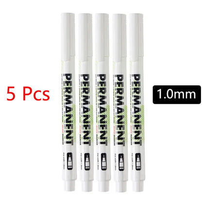 White Marker Pen Set - Waterproof Oil-Based Gel Pens for DIY, Graffiti, Sketching & School Supplies