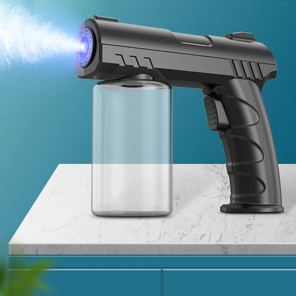 280ML Barber Nano Blue Light Sprayer — Wireless USB Electric Aftershave Steam Spray & Disinfection Gun Atomizer