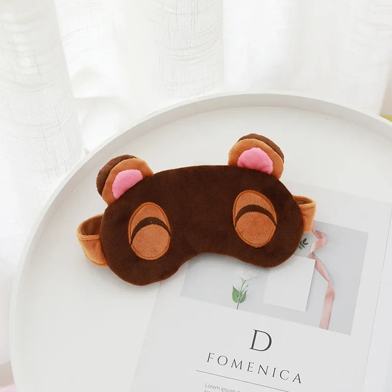 Animal Crossing Sleep Mask – Tom Nook & Timmy/Tommy Plush Eyeshade, Cute Cartoon Cosplay Eye Cover & Travel Blindfold