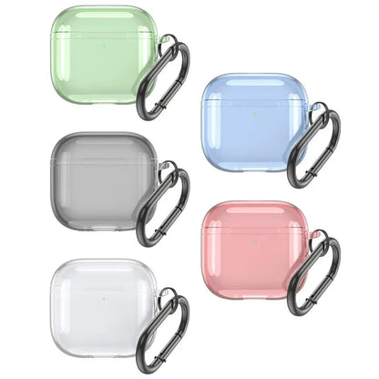 Translucent Protective Sleeve Case for AirPods 4 — Premium Drop-Proof Cover with Carabiner for AirPods 4th Generation