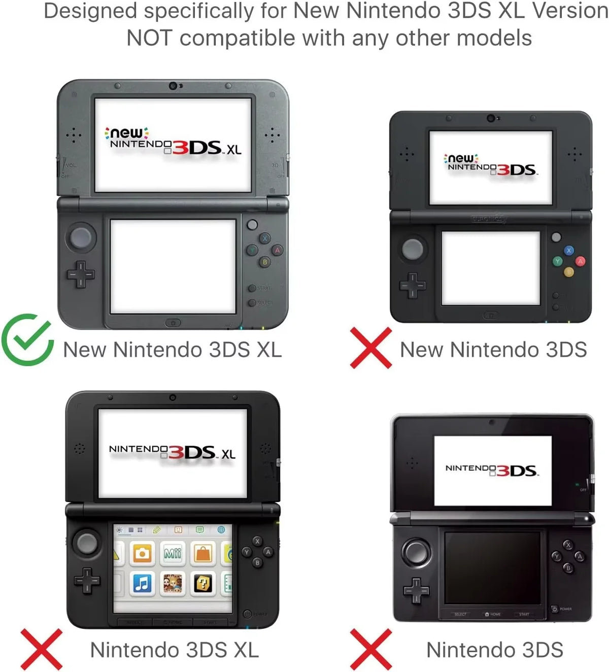 Ergonomic Grip Case for Nintendo New 3DS XL - Anti-Slip Hand Grip with Kickstand and Protective Cover