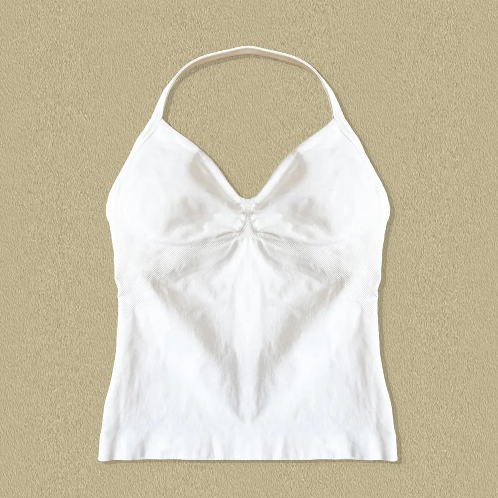 Women’s Longline Strappy Sports Yoga Vest Open Back Gym Tank Top Halter Running Fitness Bra Workout Top NCLAGEN Impact Style