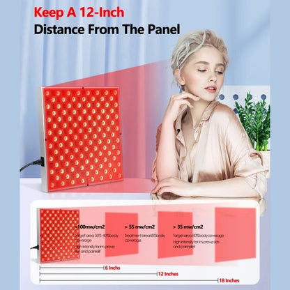 45W LED Red Light Therapy Panel – 225 LED Lamp for Anti-Aging Facial Skin Care, Body Pain Relief & Physical Therapy