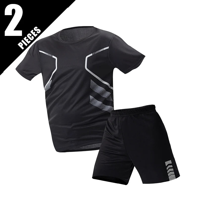 Men’s Summer Quick Dry T-Shirt - Solid Color Short Sleeve Sports Shirt for Running & Casual Wear