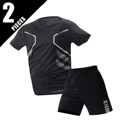 Men’s Summer Quick Dry T-Shirt - Solid Color Short Sleeve Sports Shirt for Running & Casual Wear