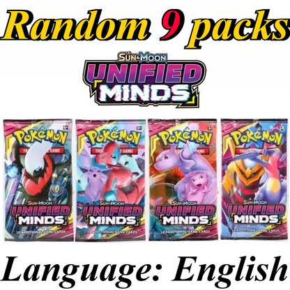 9 Pack Pokémon Trading Cards Set - English Booster Packs with Bright Stars, Prismatic Evolutions and Paldean Fates Gift Collection