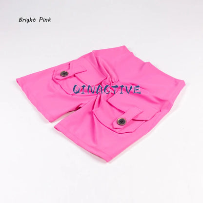QINACTIVE Women’s Yoga Shorts — High Waist Scrunched Butt Pocket Push-Up Gym Leggings & Sexy Booty Fitness Tights