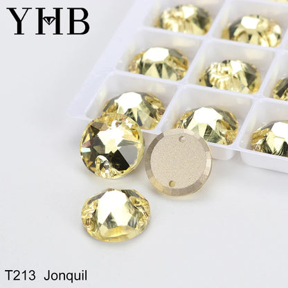 YHB XIRIUS AB Moonlight Glass Crystal — Flatback Sew-On Rhinestones for Garments, Clothes & Bags