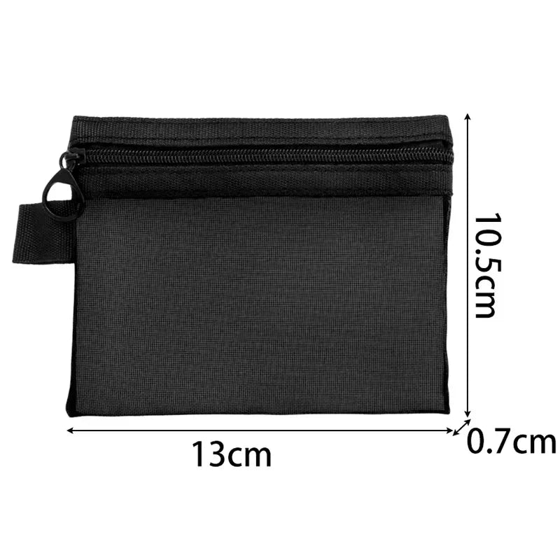 1/3PCS Black Mesh Clear Cosmetic Bag Set Portable Travel Makeup Toiletry Organizer Pouch Storage Case