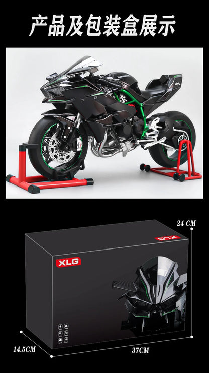 1:6 Kawasaki Ninja 500 H2R Motorcycle Model — Racing Simulation with Sound & Light, Fast & Furious Collectible Toy Gift