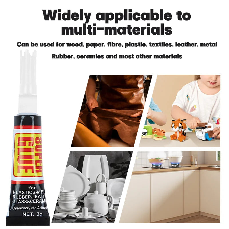 1/3/6/10/20Pcs Quick Repair Glue - Instant Strong Bond Adhesive for Wood, Rubber, Metal, Glass, Jewelry & Shoe Repair