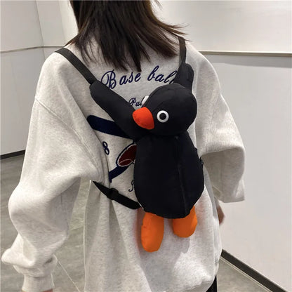 Cute Cartoon Cuddle Penguin Backpack - Fashion Plush Doll Shoulder Bag for Children - Mini Knapsack
