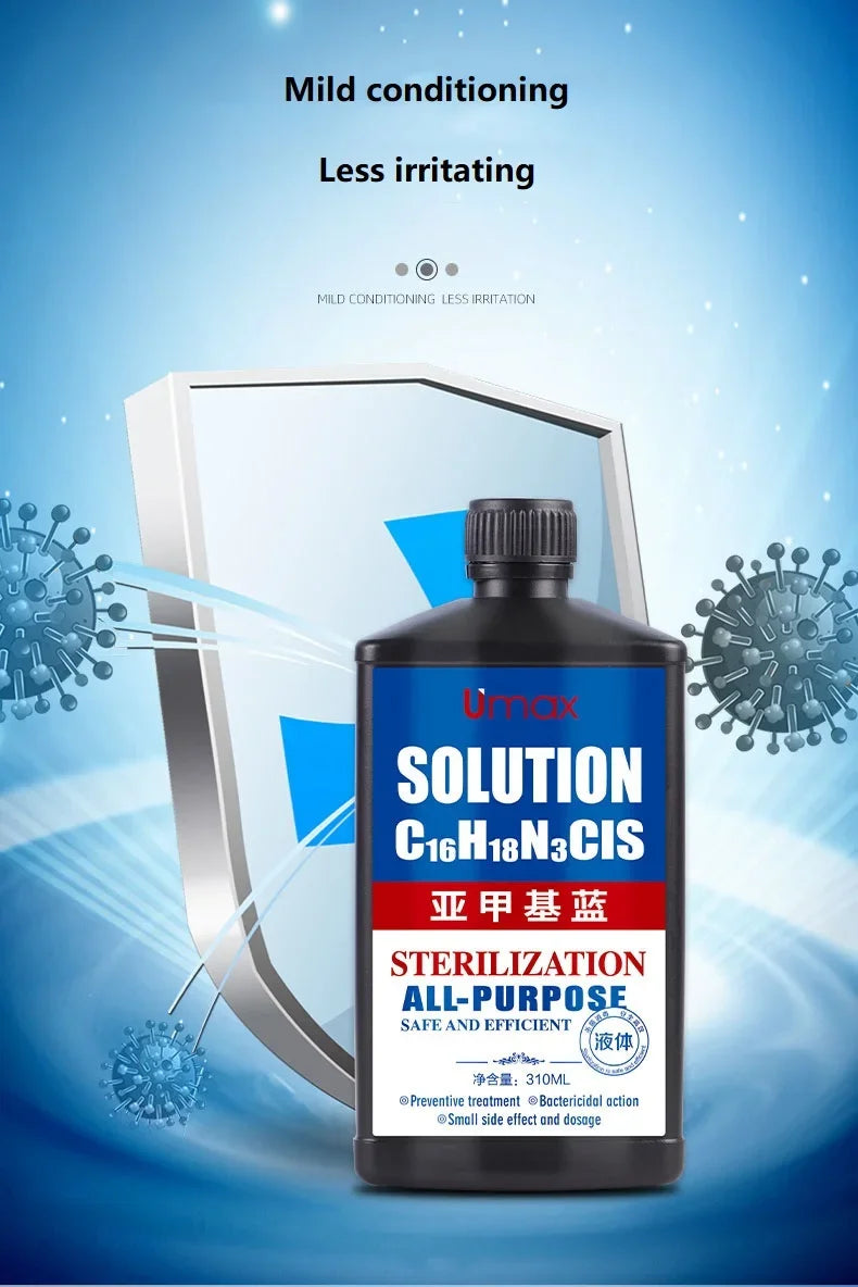 310ML Methylene Blue Solution for Fish – Aquarium Treatment for White Spots & Fish Disease, Ideal for Koi, Goldfish & Betta