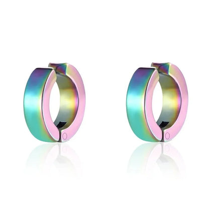 2PCS 316L Stainless Steel Cuff Earrings – Non-Piercing Clip-On Hoop Earrings