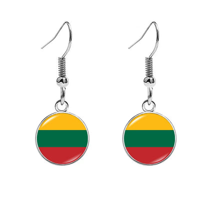 South & North America Flag Earrings - Patriotic Country Pride Drop Dangle Jewelry Gifts for Women