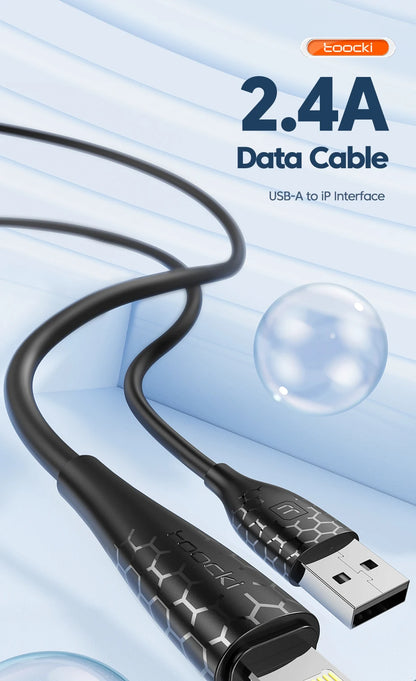 Toocki 2.4A Lightning Cable – Fast Charging USB Cord for iPhone 14/13/12/11 Pro Max, iPad, 8/7 Plus