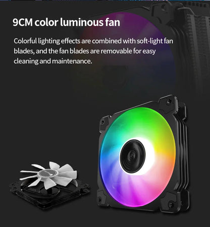 Jonsbo CR1200 CPU Cooler – 2 Heat Pipe Tower with RGB Light & 9cm Fan for Intel & AMD