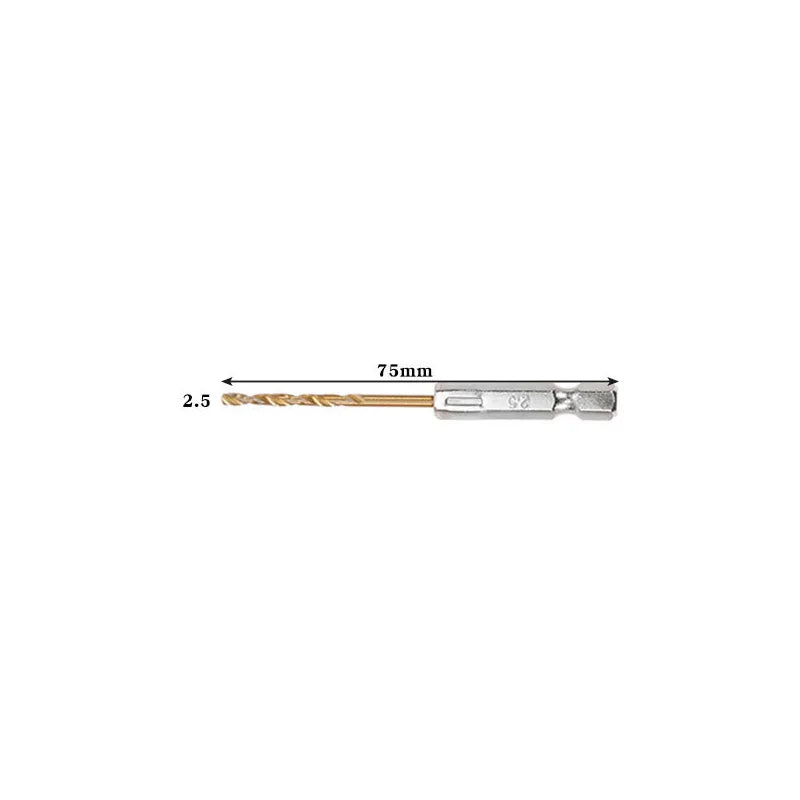 Hexagonal Handle 13-Piece Titanium Twist Drill Bit Set, 1.5-6.5mm Electric Drill and Screwdriver Reaming Tool