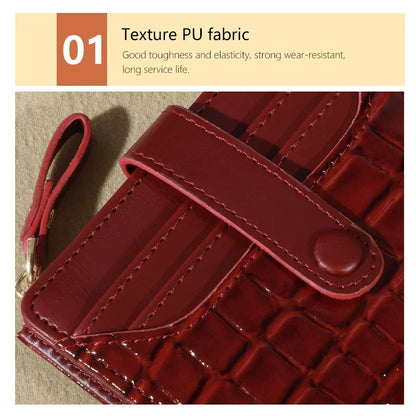 Elegant Women’s Multi-Card Wallet – Secure Double Zip PU Leather Clutch with Crocodile Texture and Stylish Storage