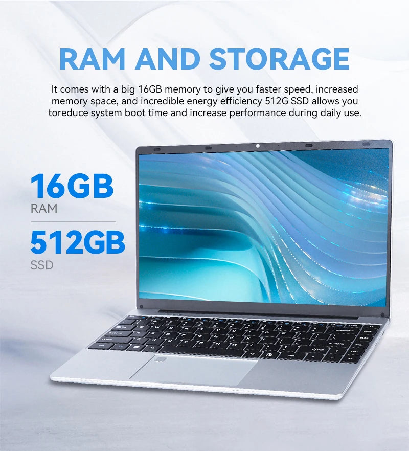 FIREBAT A14 Laptop — 14.1" FHD Intel N5095, 16GB RAM, 512GB/1TB SSD, Lightweight Business Notebook with Fingerprint