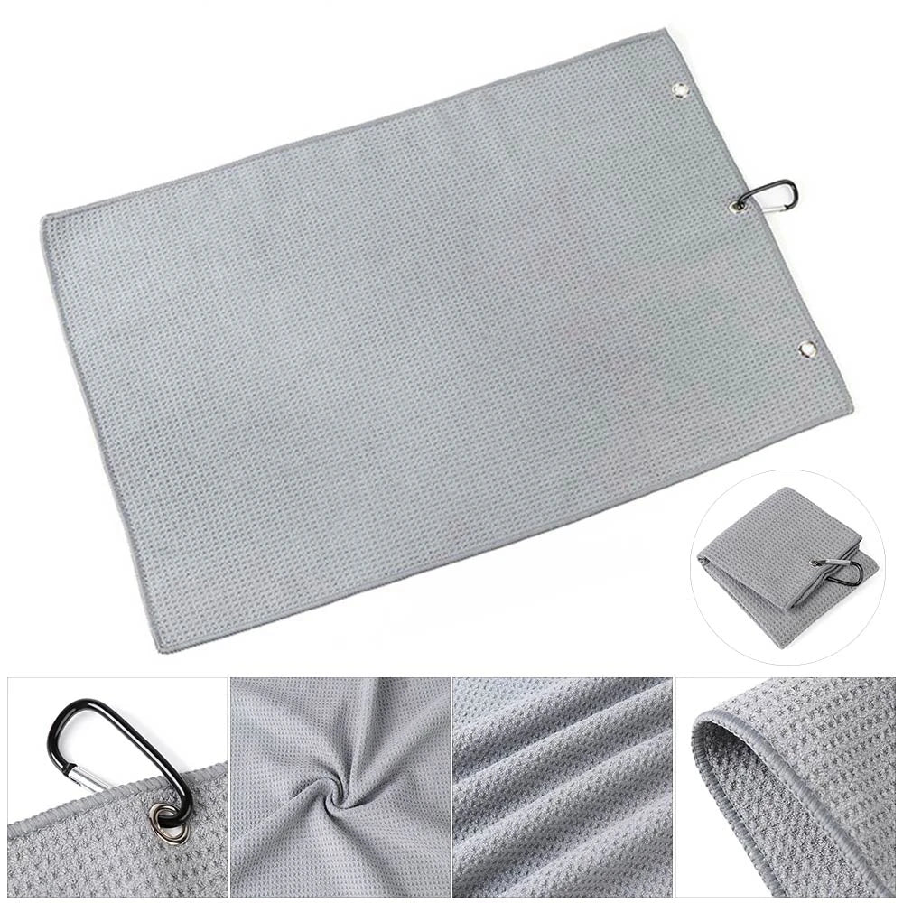 Microfiber Golf Ball Towel - 8 Colors Cleaning Towel with Carabiner Hook for Golf Clubs and Accessories