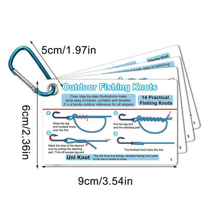 7-Piece Fishing Knot Guide Card Set - 14 Easy-to-Follow Knot Instructions for Beginner Anglers