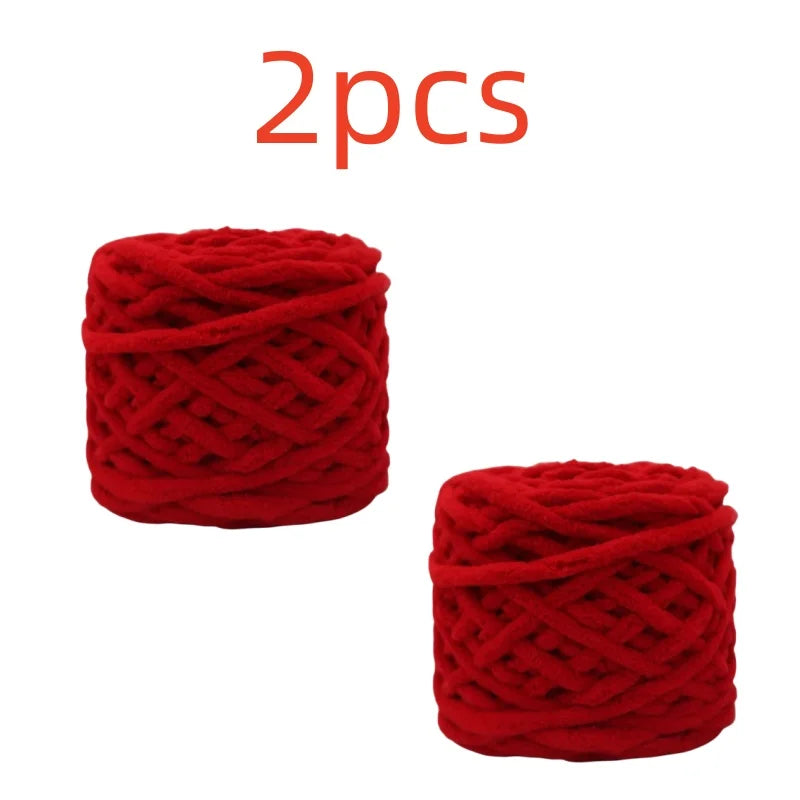 100g Chenille Knitting Yarn – Soft Thick Cotton Ice Strip Wool for DIY Hand Knitting Scarves & Crafts