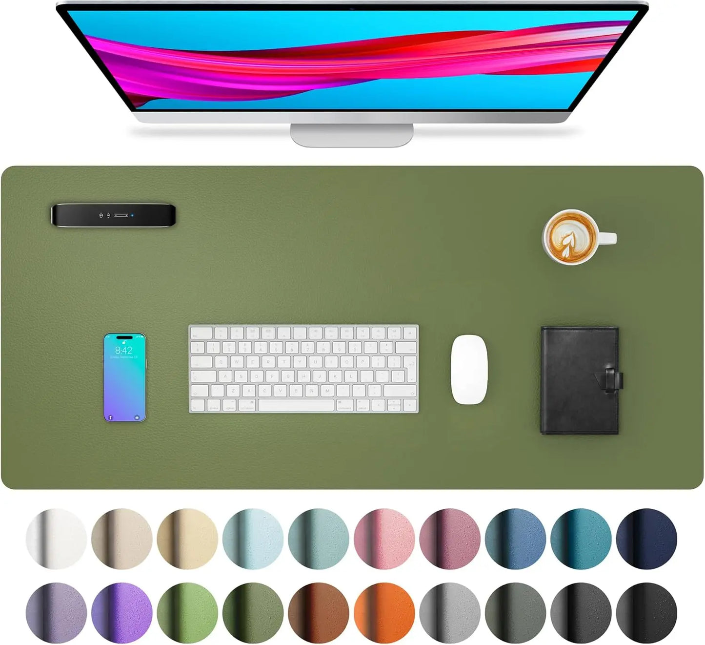 Large Waterproof PU Leather Desk Mouse Pad – Gaming Keyboard Desk Mat, Office Writing Surface Protector for Home & Work Setup