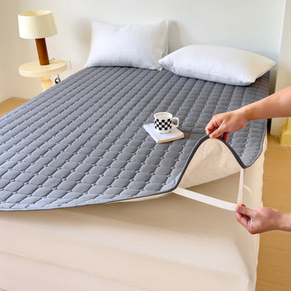 Waterproof Quilted Mattress Protector — Thickened, Breathable Topper for Single & Double Beds