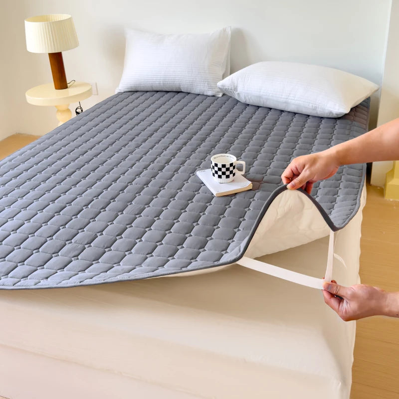 Waterproof Quilted Mattress Protector - Thick Breathable Mattress Topper for Single or Double Beds
