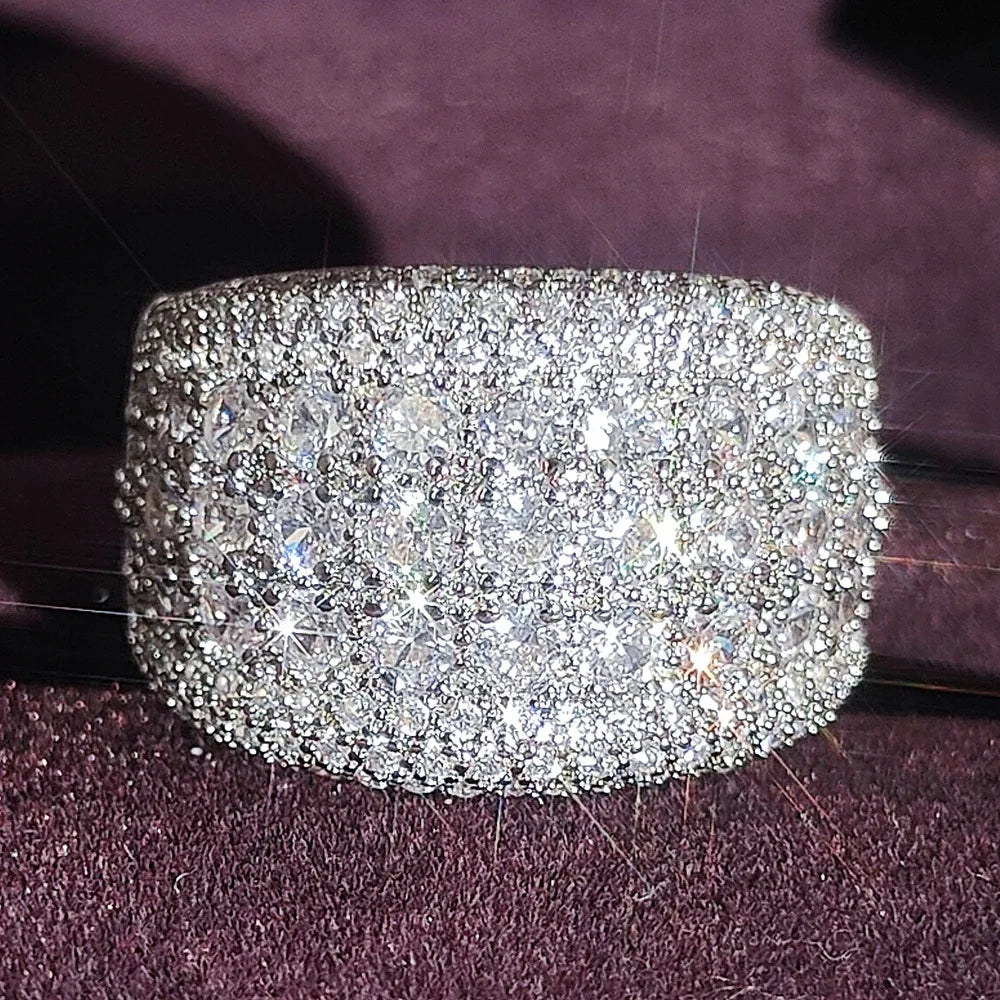 925 Sterling Silver Eternity Band Ring - CZ Diamond Promise Engagement Wedding Jewelry for Women & Men