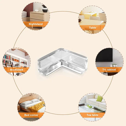 Children Baby Safety Silicone Protector - Table Corner Edge Protection Cover, Anticollision Edge Guards - Available in 4Pcs or 10PCS