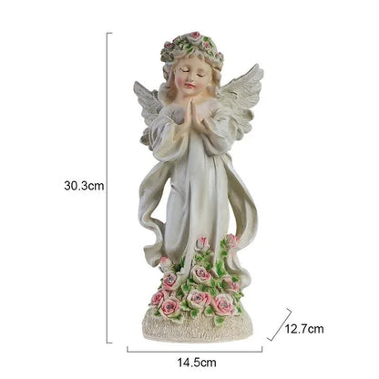 Waterproof Solar Flower Fairy Night Light – Angel Girl Statue for Outdoor Garden & Courtyard, Home Decoration Sculpture