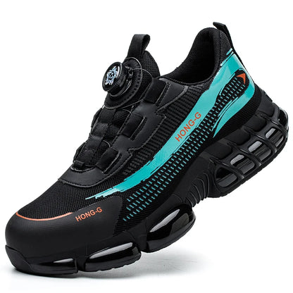 Men’s Safety Work Shoes – Steel Toe, Puncture-Proof, Anti-Smash Industrial Sneakers with Rotary Buckle