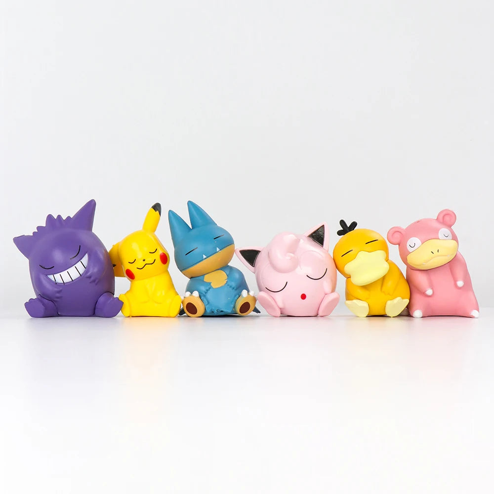 Pokemon Figure Toy Set – Sylveon, Mew, Fuecoco, Plusle, Minun | 4-6pcs Cute Collectible Desktop Decorations with Box