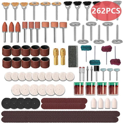 147/262PCS Rotary Tool Accessory Set for Dremel – Grinding, Polishing & Mini Drill Accessories Kit for Multi-Function Power Tool Use