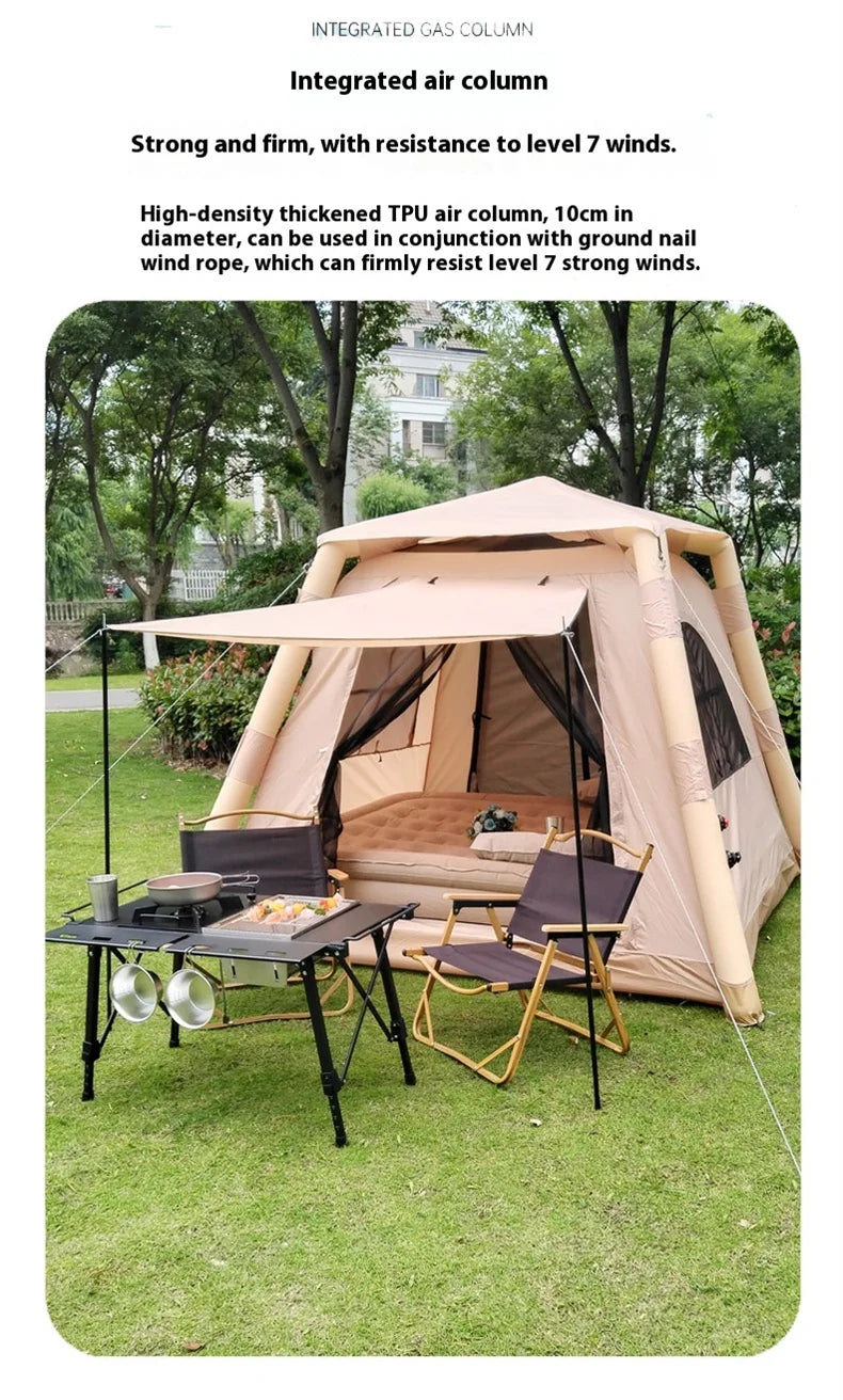 Lohascamping Large Camping Air Tent – Inflatable One-Touch Dome Shelter for 4-5 People, Family Hiking & Outdoor Use