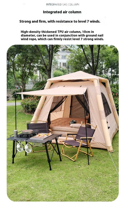 Lohascamping Large Camping Air Tent – Inflatable One-Touch Dome Shelter for 4-5 People, Family Hiking & Outdoor Use