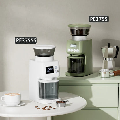 Petrus Electric Coffee Bean Grinder | 51 Precise Settings | Stainless Steel Conical Burr Grinder with Digital Timer Display
